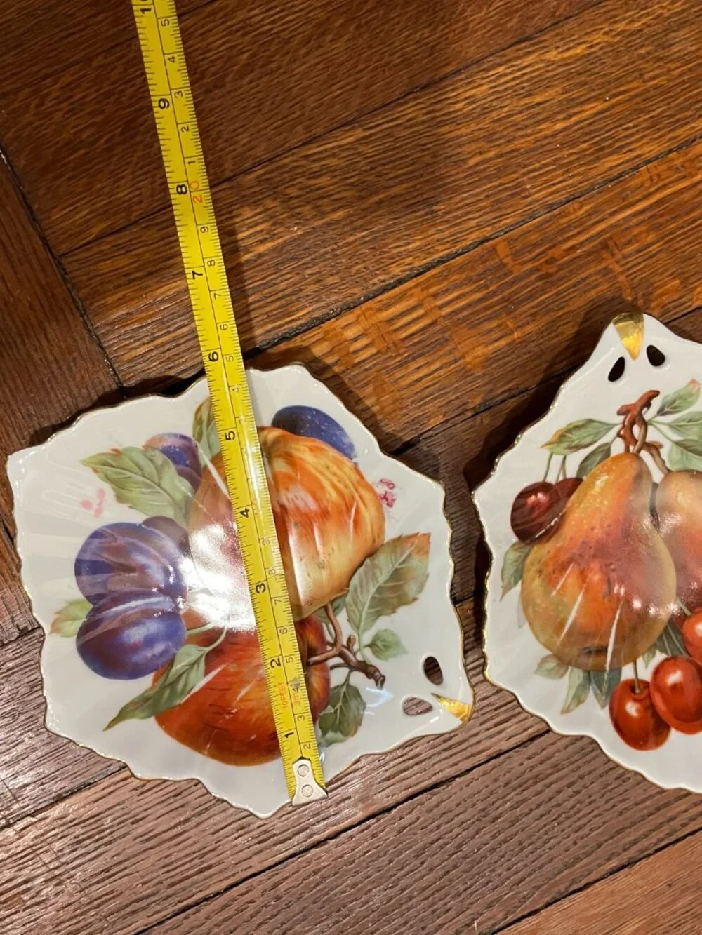 Vintage Mitterteich Bavaria Porcelain Dishes Set of TWO - Fruit Motif Germany